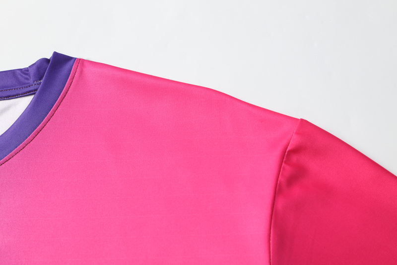 V-Neck Football Grid T-shirt Pink-04