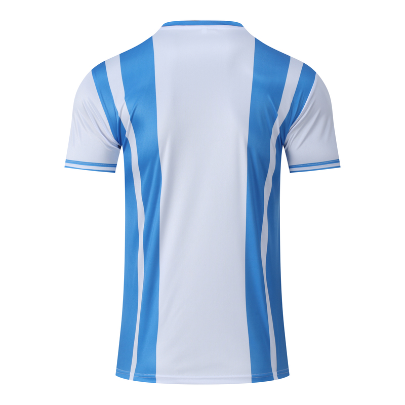 Football T-shirts-V-Neck 150G Reversible Moisture Transfer - Blue & White-16